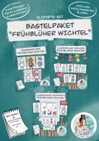 Vorschau - Spiele - Bastelpaket "Frühblüher-Wichtel" Girlande Ausmalbilder Fensterbild Frühlingsblumen - Deckblatt