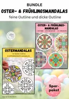 Vorschau - Mal- und Bastelvorlagen - Oster- und Frühlingsmandalas BUNDLE, Ostermandalas - Deckblatt