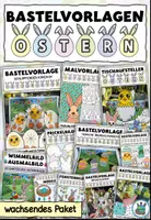 Vorschau - Mal- und Bastelvorlagen - Materialpaket Bastelvorlagen / Malvorlagen Ostern #hasenstarkehighlights2026 - Deckblatt