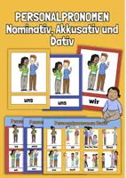 Vorschau - Poster - Materialpaket: Personalpronomen Bildkarten/Tafelmaterial (DaF, DaZ) -Nominativ, Akkusativ und Dativ - Deckblatt