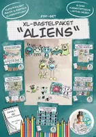 Vorschau - Arbeitsblätter - Bastelpaket "Aliens" / außerirdischer Bastelspass - Deckblatt