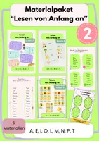 Vorschau - Arbeitsblätter - Materialpaket "Lesen von Anfang an 2: A, E, I, O, M, N, P, T" - Deckblatt