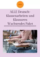 Vorschau - Arbeitsblätter - Materialpaket: ALLE (26x) Deutsch-Klassenarbeiten & Klausuren (wachsendes Paket) - Deckblatt