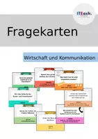 Vorschau - Aufgabenkarten - Materialpaket: Fragekarten zu fast allen Lernbereichen in WiK - IT - Deckblatt