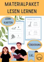 Vorschau - Arbeitsblätter - Materialpaket Lesen lernen von Buchstaben zu Silben und Sätzen - Deckblatt