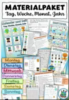 Vorschau - Arbeitsblätter - Materialpaket "Tag, Woche, Monat, Jahr - Kalender und Zeit" DaZ - Deckblatt
