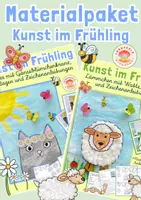 Vorschau - Mal- und Bastelvorlagen - Materialpaket Kunst im Frühling - Deckblatt