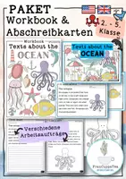 Vorschau - Stationenlernen - Paket Englisch Workbook & Abschreibkarten Meer / Ocean - Deckblatt