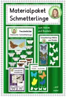 Vorschau - Mal- und Bastelvorlagen - Materialpaket "Schmetterlinge" Frühling Sommer - Deckblatt
