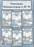 Vorschau - Mal- und Bastelvorlagen - Materialpaket - 6 Rechenspaziergänge im ZR 10 - Deckblatt