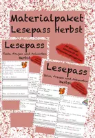Vorschau - Arbeitsblätter - Materialpaket Lesepass Herbst Satzverständnis Textverständnis - Deckblatt