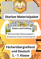 Vorschau - Arbeitsblätter - Starkes Materialpaket (wachsend) – Ostern & Frühling: Kreatives Unterrichtsmaterial (Deutsch, Mathe und Kunst) für die Klassen 1–7 - Deckblatt
