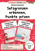 Vorschau - Arbeitsblätter - Materialpaket Satzgrenzen erkennen, Punkte setzen - Deckblatt