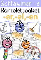 Vorschau - Arbeitsblätter - Komplettpaket - Schlawiner e - Endungen -er, -el, -en - Deckblatt
