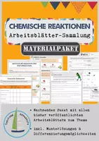 Vorschau - Arbeitsblätter - Chemische Reaktionen - Arbeitsblätter-Sammlung (wachsendes Paket) - Deckblatt