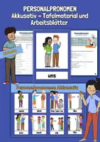 Vorschau - Arbeitsblätter - Materialpaket Personalpronomen Akkusativ (DaF/DaZ) - Bildkarten, Merkposter, Arbeitsblätter - Deckblatt