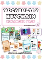 Vista previa - Tarjetas / Manipulativos - VOCABULARY & GRAMMAR ENGLISH KEYCHAINS PACK- LEVEL 3 (PLACES, PREPOSITIONS, OPPOSITES & PROFESSIONS) - Portada