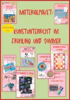 Vorschau - Mal- und Bastelvorlagen - Materialpaket: Kunstunterricht im Frühling und Sommer - Deckblatt