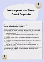 Vorschau - Arbeitsblätter - Materialpaket Present Progressive - Deckblatt