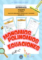 Vista previa - Unidades / Secuencias / Situaciones de Aprendizaje - Paquete1 ESO MATE ÁLGEBRA (monomios, polinomio y ecuaciones) - Portada