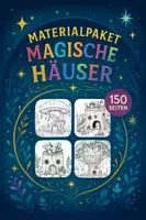 Vorschau - Mal- und Bastelvorlagen - Materialpaket Magische Häuser Ausmalbilder (150 Malvorlagen) - Deckblatt