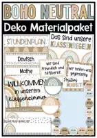 Vorschau - Mal- und Bastelvorlagen - Boho Neutral Klassenzimmer Deko | Materialpaket | Start ins neue Schuljahr - Deckblatt