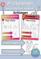 Vorschau - Mal- und Bastelvorlagen - Prickelbilder / Fensterbilder PAKET Thema Schlangen - Grundschule - Bastelvorlagen - Deckblatt