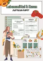Vorschau - Arbeitsblätter - Materialpaket: Einkaufen und Essen (Dialoge, Spiele, Präsentationen) - Deckblatt