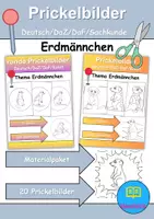 Vorschau - Mal- und Bastelvorlagen - Prickelbilder / Fensterbilder PAKET Thema Erdmännchen - Grundschule - Bastelvorlagen - Deckblatt