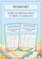 Vorschau - Arbeitsblätter - Materialpaket - Schriftliches Addieren mit Übertrag - Deckblatt