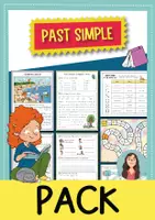 Vista previa - Hojas de trabajo - Simple Past: Pack de materiales para clases de inglés - Portada