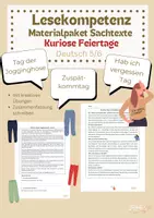 Vorschau - Arbeitsblätter - Materialpaket Sachtexte: Kuriose Feiertage Klasse 5/6 - Deckblatt