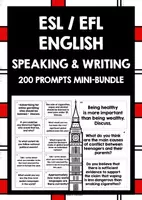 Vorschau - Stationenlernen - ENGLISH SPEAKING & WRITING PROMPTS CARDS MINI-BUNDLE - Deckblatt