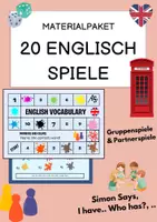 Vorschau - Stationenlernen - Materialpaket Spiele Englisch Grundschule Förderschule - Deckblatt