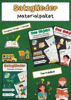 Vorschau - Arbeitsblätter - Satzglieder Materialpaket - Deckblatt