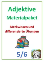 Vorschau - Arbeitsblätter - Materialpaket (Wortart: Adjektive) - Deckblatt