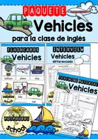Vista previa - Hojas de trabajo - Paquete de materiales - Vehicles (inglés) - Portada
