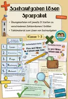 Vorschau - Arbeitsblätter - Sparpaket: Sachaufgaben lösen - Übungskarteien und Tafelmaterial (Klasse 1-3) - Deckblatt