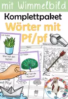Vorschau - Unterrichtsreihen - Komplettpaket - Wörter mit Pf / pf / Laut Pf / pf- mit Wimmelbild, Lernwerkstatt & Lesespiel - Deckblatt