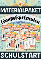 Vorschau - Mal- und Bastelvorlagen - Materialpaket - Wimpelgirlanden für den Schulstart - Deckblatt
