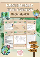 Vorschau - Arbeitsblätter - Kontinente und Ozeane - Deckblatt