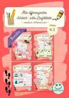 Vorschau - Stationenlernen - Materialpaket: differenzierte Schleich- oder Laufdiktate Klasse 2 - Deckblatt