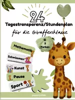 Vorschau - Präsentationen/Tafelbilder - Materialpaket Giraffe Tagestransparenz, Willkommensgruß und 6 Wimpelketten zur Einschulung - Deckblatt