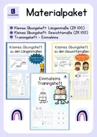 Vorschau - Arbeitsblätter - Materialpaket: Übungshefte zu den Längenmaßen, Gewichtsmaßen und zum Einmaleins - Deckblatt