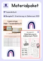Vorschau - Unterrichtsreihen - Materialpaket: Tausenderbuch und Übungsheft - Orientierung im Zahlenraum 1.000 - Deckblatt