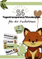 Vorschau - Präsentationen/Tafelbilder - Materialpaket Fuchsklasse Tagestransparenz, 6 Wimpelketten & Willkommensgruß zur Einschulung - Deckblatt