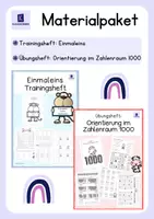 Vorschau - Unterrichtsreihen - Materialpaket: Übungsheft Orientierung im Zahlenraum 1000 und Einmaleins Trainingsheft - Deckblatt