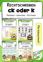Vorschau - Spiele - Materialpaket „ck oder k – Lernspiele“ - Freiarbeit - Lerntheke - selbstständiges Wiederholen und Festigen - Deckblatt
