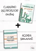 Vista previa - Para docentes: organización, planificación y formación - Pack cuaderno profesor cactus + agenda semanal 25-26 - Portada