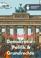 Vorschau - Stundenentwürfe - Komplettpaket Demokratie – Politik & Grundrechte (SEK I, 500+ Seiten) | Materialpaket - Deckblatt